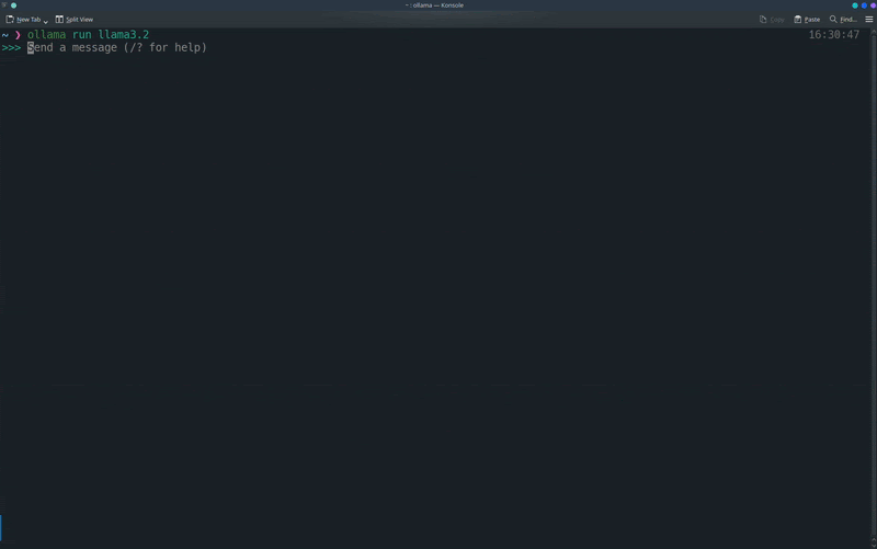 Run Ollama and ask it a question