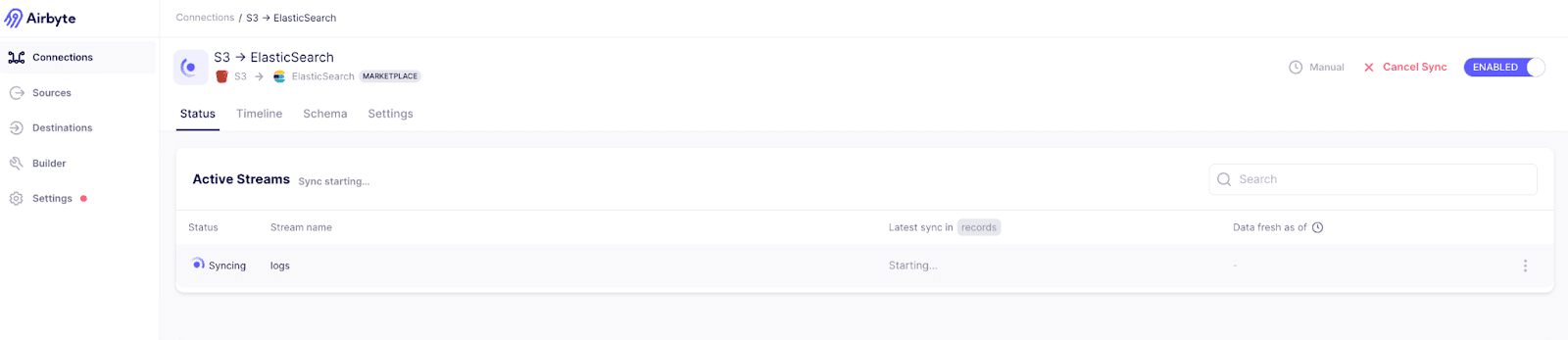 Synchronizing Data from S3 to Elasticsearch on Airbyte