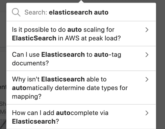 Autocomplete search example